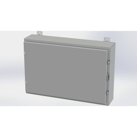 Saginaw Control & Engineering Clamps with Padlock Hasp Electrical Enclosures, 20 in H, 6 in D, 30 in W, NEMA 4, Carbon Steel SCE-20H3006LP